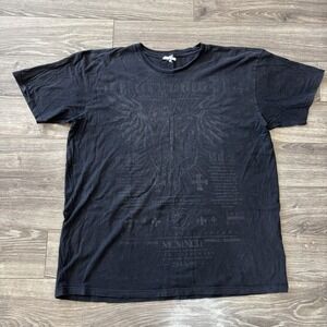 Vintage Tshirt Mens Large Black Short Sleeve Tee Faded Crew Neck Cotton 25/06/92